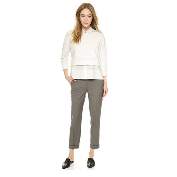 Theory Pants - NWT Theory Mustadio Gray Cropped Wool Pants